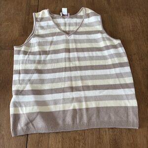 Northern Reflections Striped Sleeveless Sweater Vest Size XL